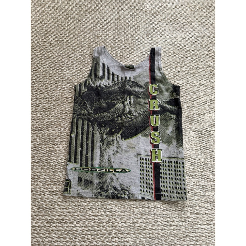 Youth Vintage Godzilla Crush 1998 Tank Top T Shirt. Size 8